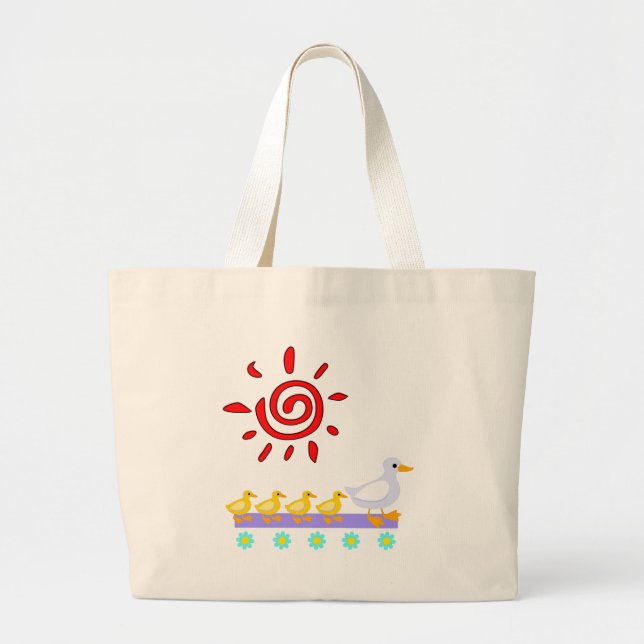 Grand Tote Bag Famille de canard (Devant)