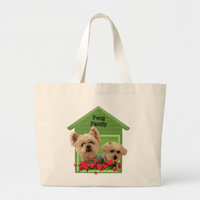 Grand Tote Bag Famille personnalisée (Devant)