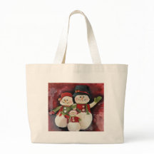 Famille rouge de bonhomme de neige