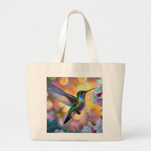 Grand Tote Bag Fantaisie de Fleurs de Cerisier Lever de Soleil Co
