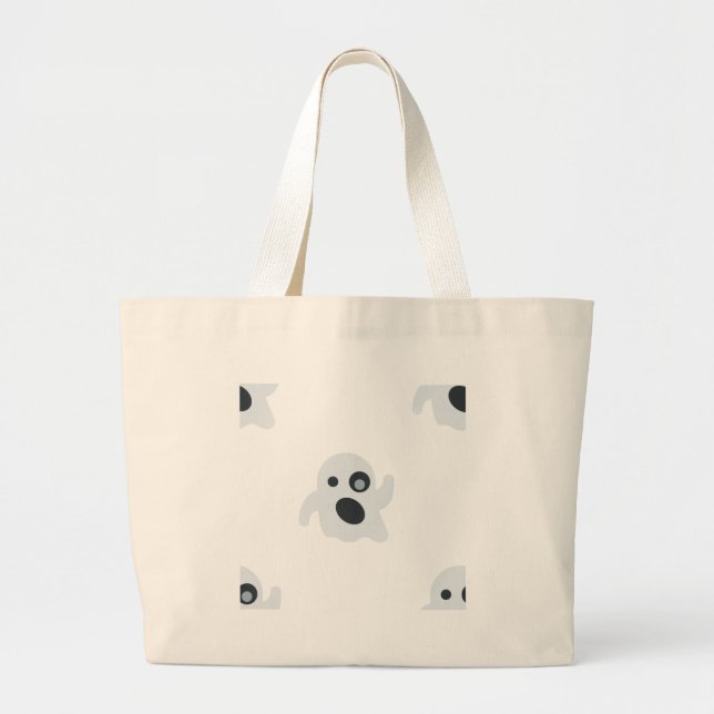 Grand Tote Bag fantôme émoji (Devant)