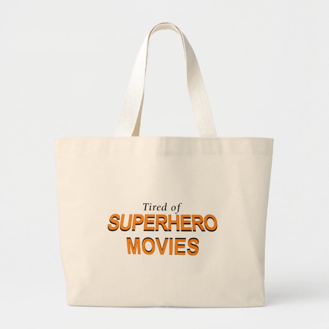 Grand Tote Bag Fatigué Des Films Superhero (Devant)