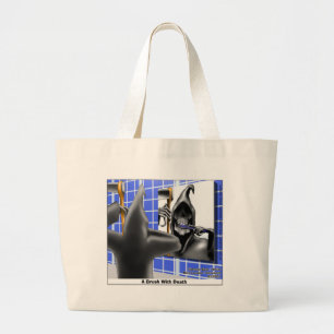 Grand Tote Bag Faucheuse Brosse Avec La Mort Drôles T-Shirts Mugs