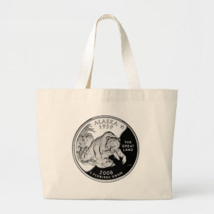 Grand Tote Bag Faux Alaska State Quarter The Great Land Grizzly