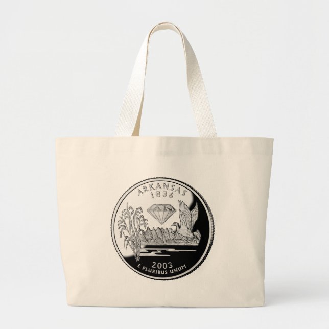 Grand Tote Bag Faux State Quarter Crater of Diamonds (Devant)