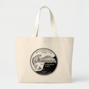 Grand Tote Bag Faux Washington State Quarter