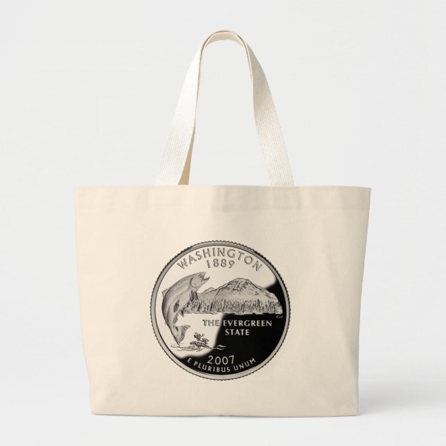 Grand Tote Bag Faux Washington State Quarter (Devant)
