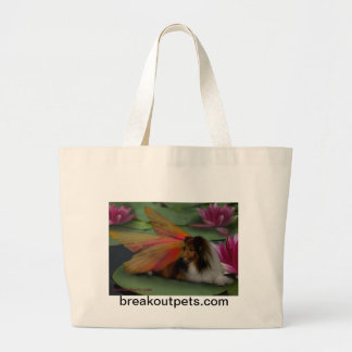 Grand Tote Bag Fée de Sheltie sur l'éléphant Fourre-tout de