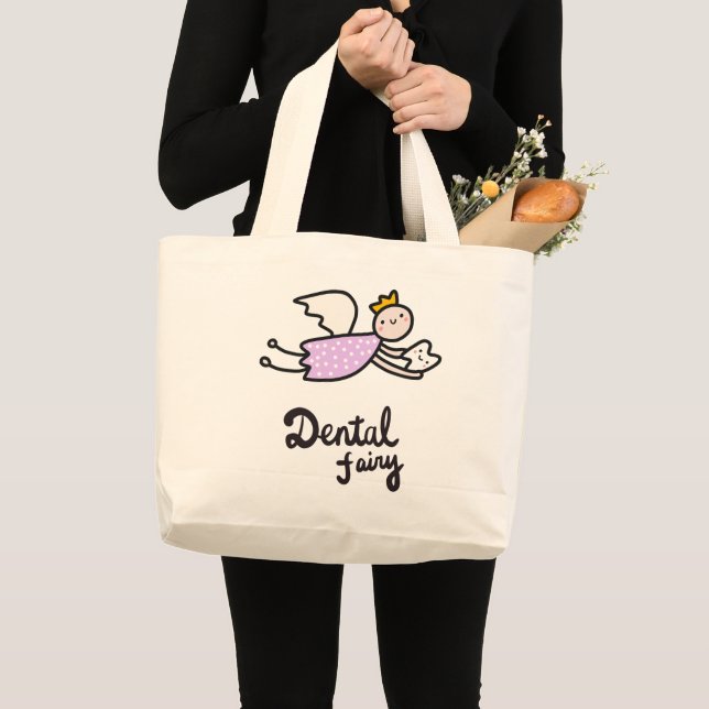 Grand Tote Bag Fée dentaire (Devant (produit))