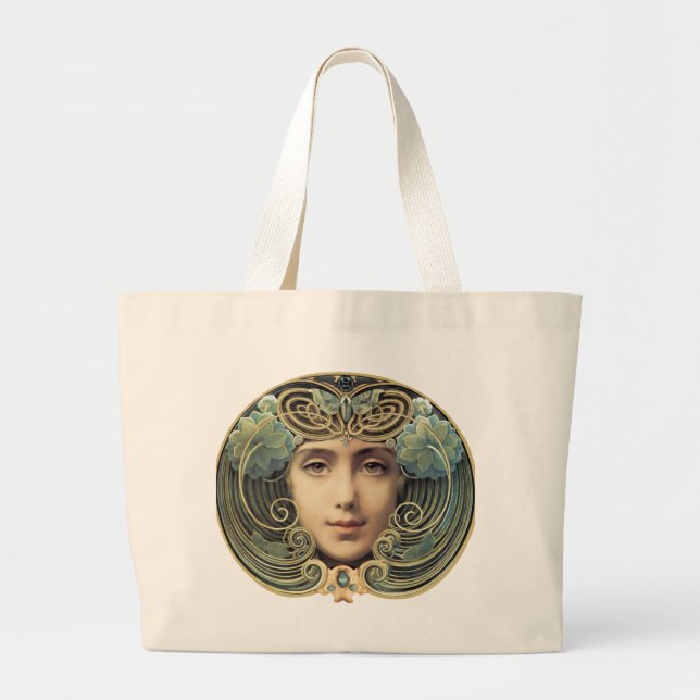 Grand Tote Bag Feminine Nouveau Beauté Vintage (Devant)