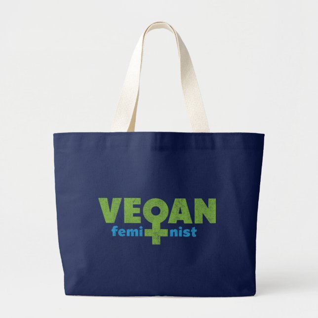 Grand Tote Bag Féministe végétalien (Devant)