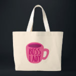 Grand Tote Bag Femme BOSS avec tasse de café rose<br><div class="desc">Femme BOSS avec tasse de café rose</div>