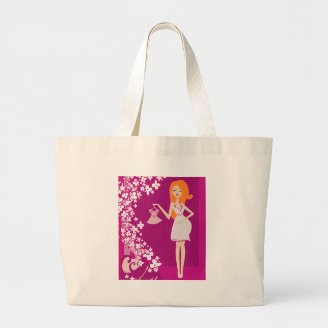 Grand Tote Bag femme enceinte rousse (Devant)