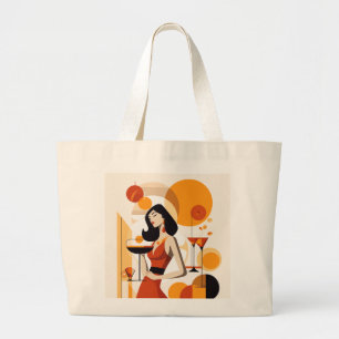 Grand Tote Bag Femme vintage avec cocktail