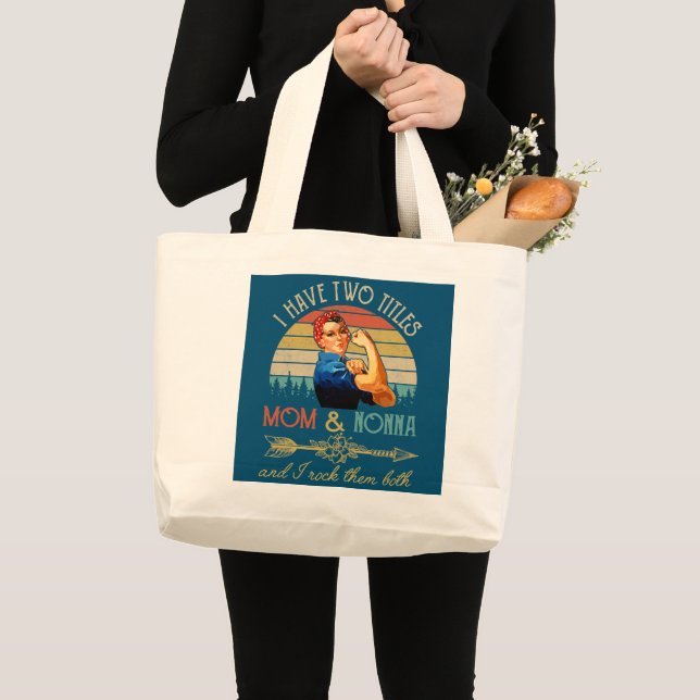 Grand Tote Bag Femmes J'Ai Deux Titres Maman Et Nonna Funny (Devant (produit))