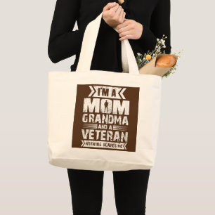 Grand Tote Bag Femmes Je suis une maman grand-mère et un vétéran 
