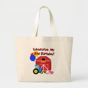 Grand Tote Bag Ferme T-shirts et cadeaux pour le 3e anniversaire