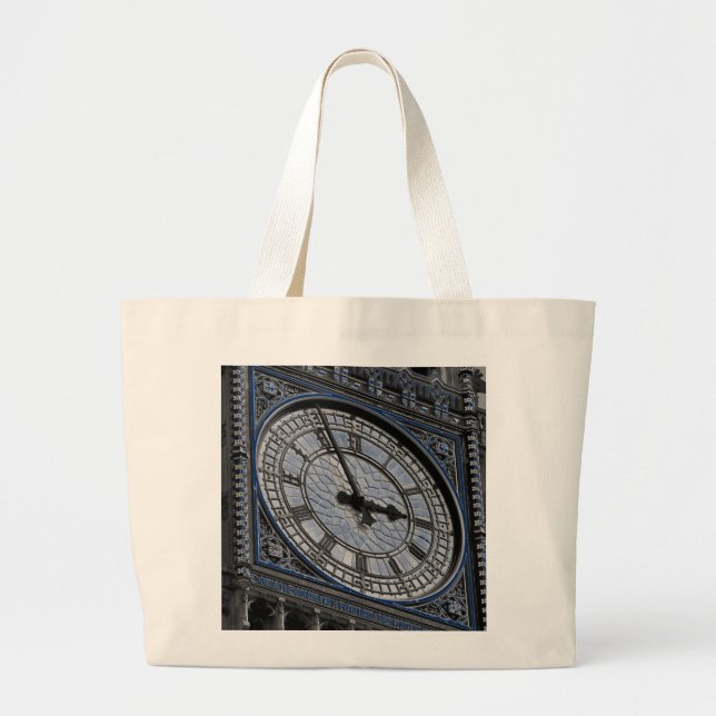 Grand Tote Bag Fermer Big Ben Horloge Tour Voyage Europe (Devant)