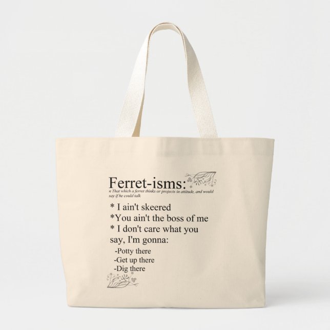 Grand Tote Bag Ferret ou Ferret-ismes (Devant)