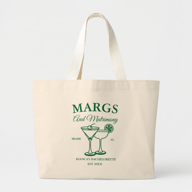 Grand Tote Bag Fête de Fiançailles de plage Margs et Mariage  (Devant)