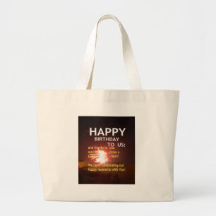 Grand Tote Bag Fête Fireworks avec message Merci