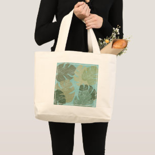 Grand Tote Bag Feuille fané tropical