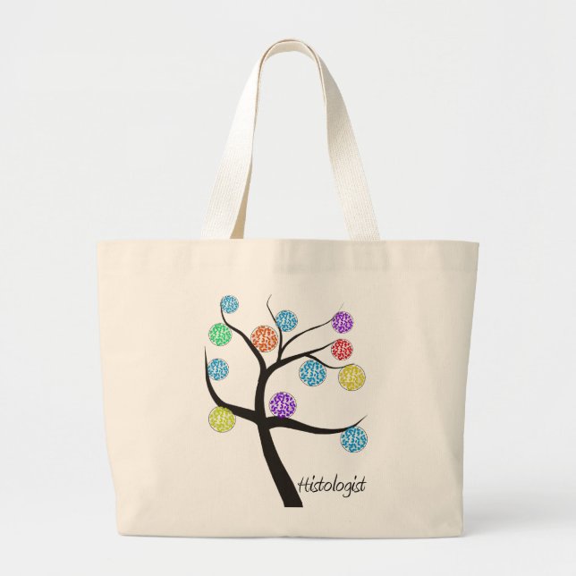 Grand Tote Bag Feuille microscopique de cellules de conception (Devant)