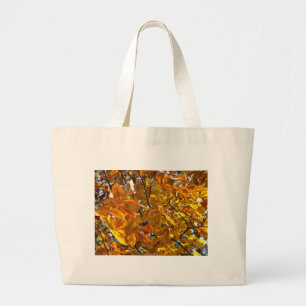 Grand Tote Bag Feuilles d'automne Cadeaux d'or Vêtements Objets d