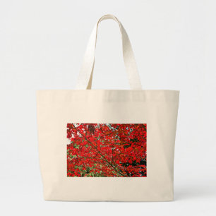 Grand Tote Bag Feuilles rouges