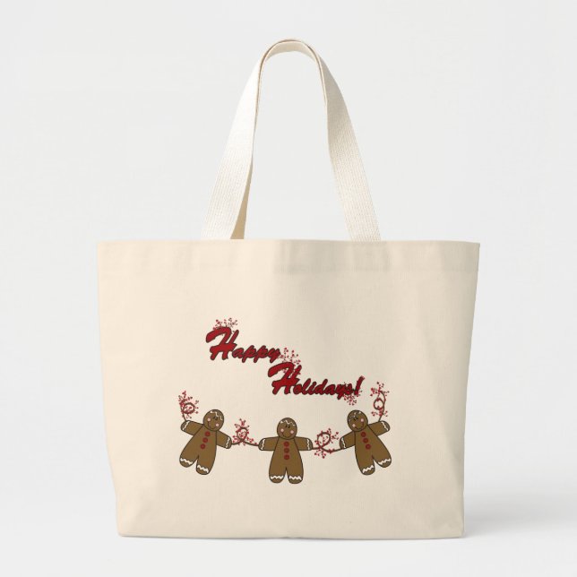 Grand Tote Bag Ficelle de Gingerbreadmen (Devant)