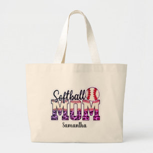 Grand Tote Bag Fier Softball Maman Vie