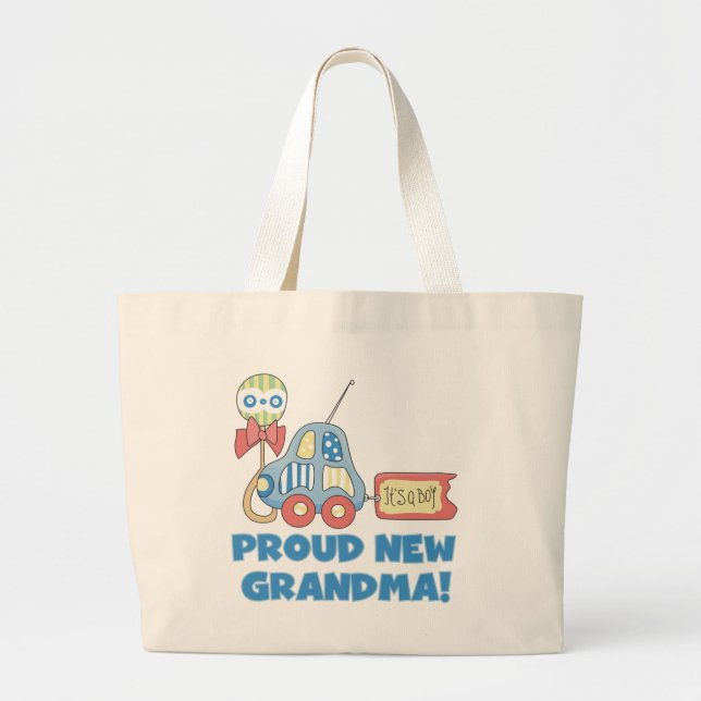 Grand Tote Bag Fière nouvelle grand-mère-C'est un garçon Tshirts  (Devant)