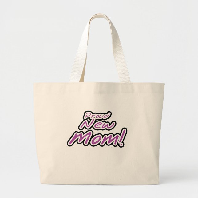 Grand Tote Bag Fière nouvelle maman Purple Texte Tshirts et cadea (Devant)