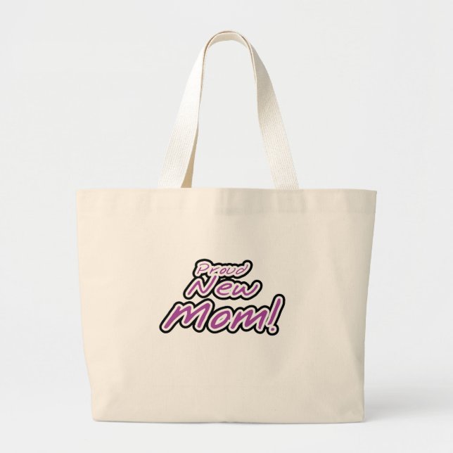 Grand Tote Bag Fière nouvelle maman Purple Texte Tshirts et cadea (Devant)