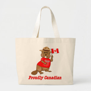 Grand Tote Bag Fièrement le castor canadien