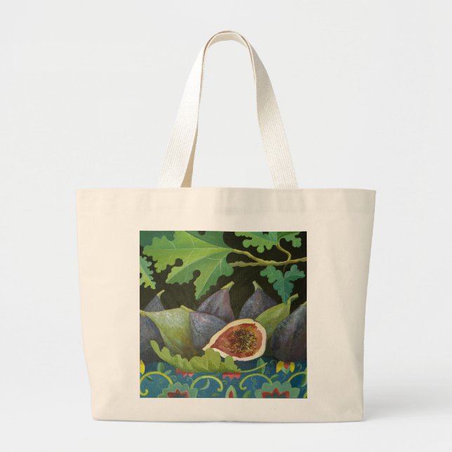 Grand Tote Bag Figues sur le noir 2014 (Devant)
