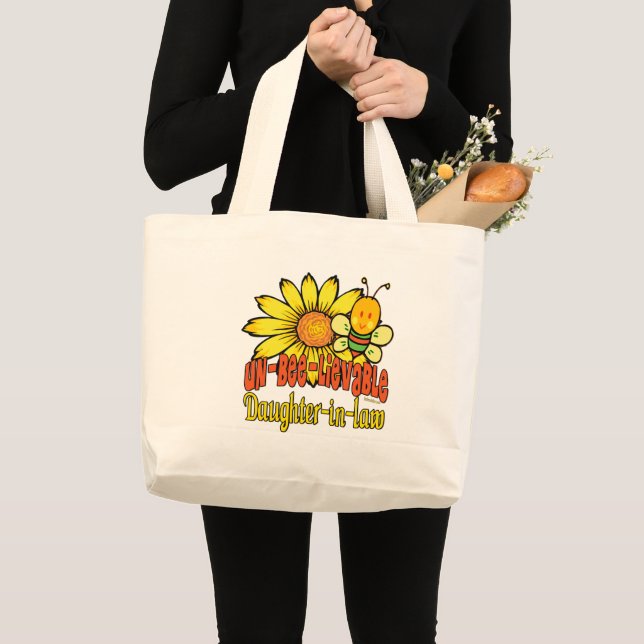 Grand Tote Bag Fille incroyable en droit tournesols et abeilles (Devant (produit))