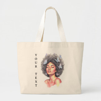 Grand Tote Bag Fille Noire Papillon Minimaliste Pastel Personnali