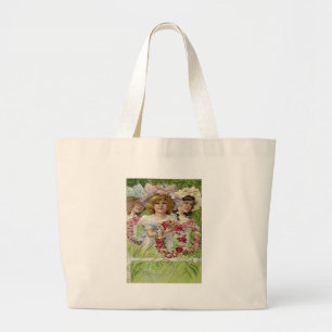 Grand Tote Bag Filles du Jour de la Décoration vintage