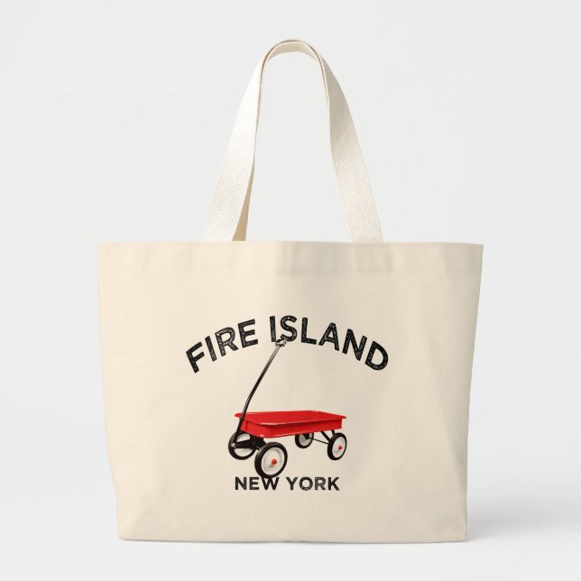 Grand Tote Bag Fire Island grande version Wagon Rouge Long Island (Devant)