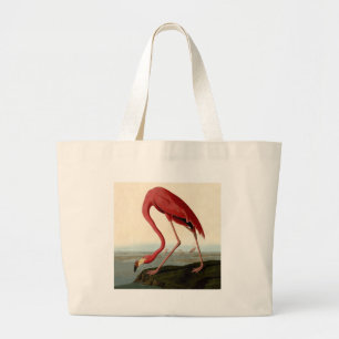 Grand Tote Bag Flamant rose américain d'Audubon