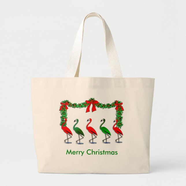 Grand Tote Bag Flamant rose Rocettes Spectacle de danse (Devant)