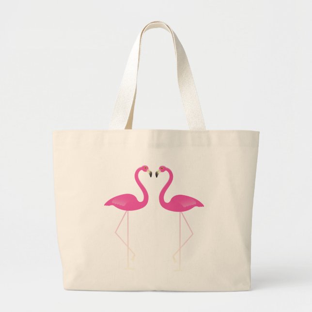 Grand Tote Bag Flamants roses de baiser Fourre-tout (Devant)