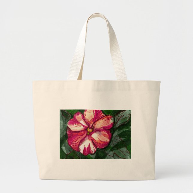 Grand Tote Bag Fleur Balsam rose (Devant)