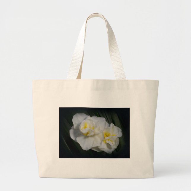 Grand Tote Bag Fleur blanche (Devant)