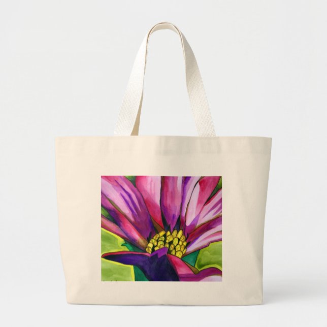Grand Tote Bag Fleur d'aquarelle d'art de marguerite africaine vi (Devant)