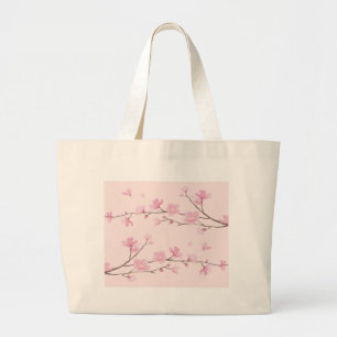 Grand Tote Bag Fleur de cerisiers - rose