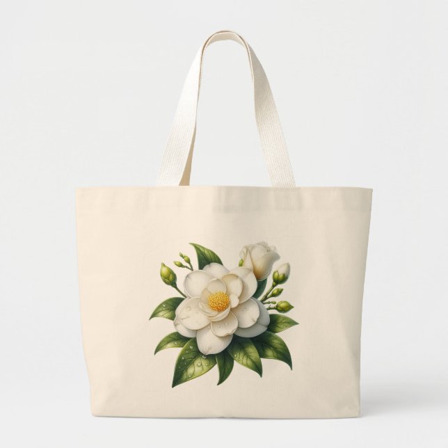Grand Tote Bag Fleur de Gardenia (Devant)