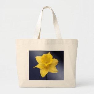 Grand Tote Bag Fleur de Narcisse jaune peinture à l'aquarelle flo