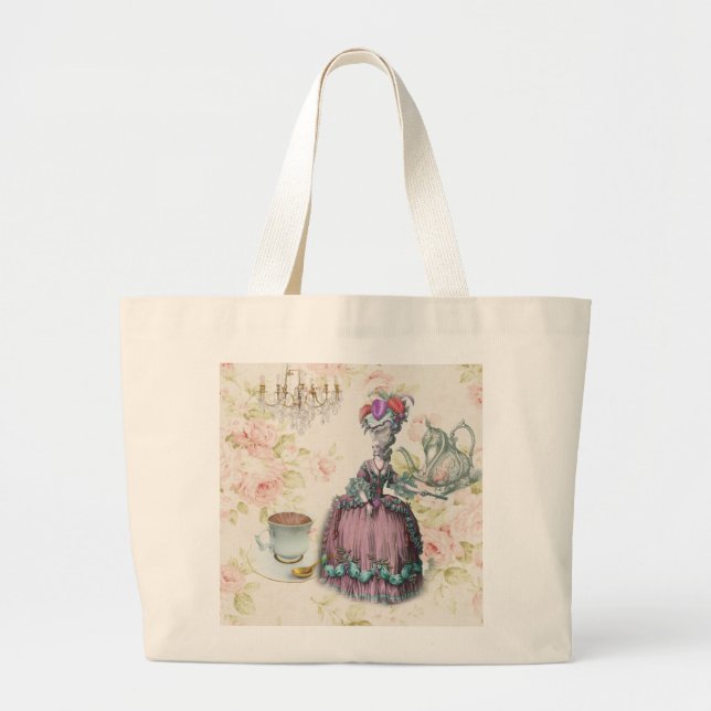 Grand Tote Bag Fleur française Paris Tea Party Marie Antoinette (Devant)
